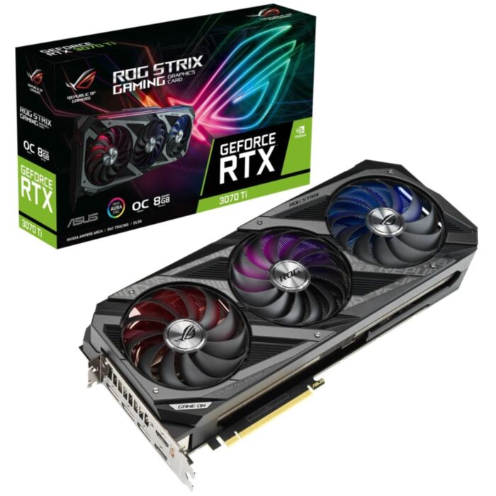 کارت گرافیک 256 بیت 3فن ایسوس ROG STRIX RTX3070 TI O8G GAMING