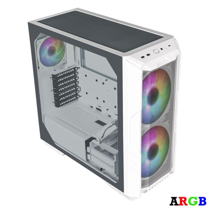 COOLER MASTER CASE COMPUTER HAF 500 ARGB WHITE Mid Tower