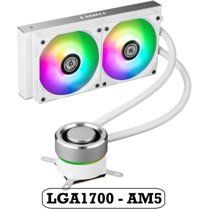 LIAN LI Galahad AIO 240 CPU Water Cooler LGA1700 - AM5 WHITE