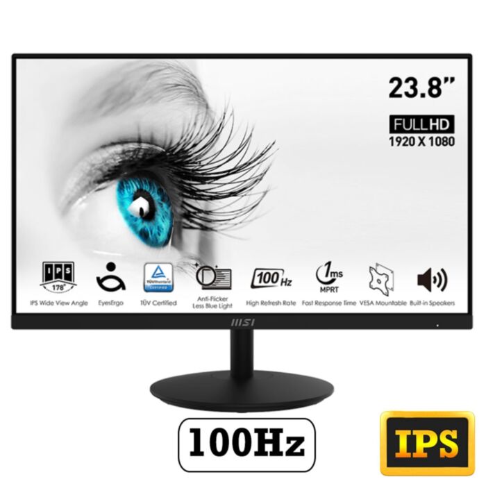 MSI PRO MP242A 23.8 Inch IPS FHD 1Ms 100Hz Monitor