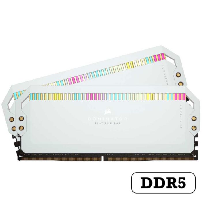 CORSAIR Dominator Platinum RGB 64G WHITE DDR5 5600MHz DUAL Channel (32GB×2) Desktop RAM CL40